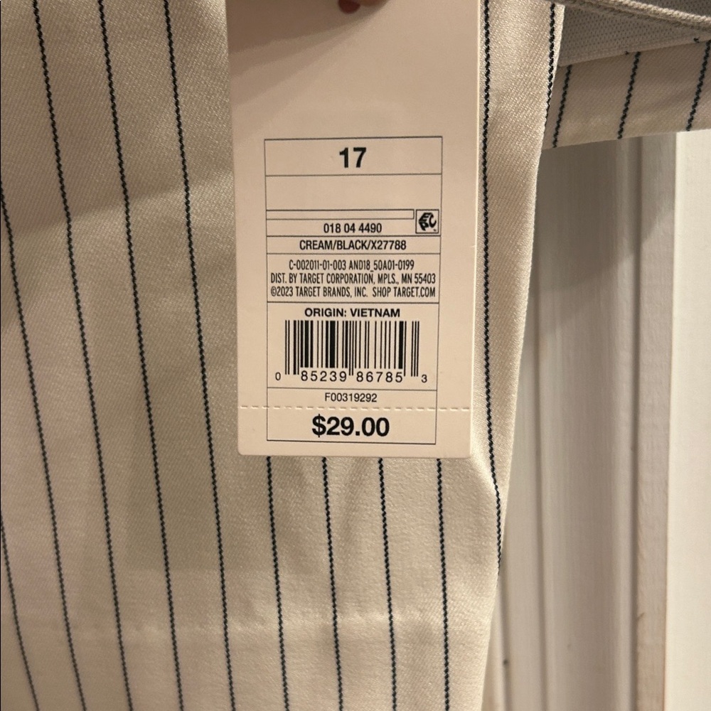 Target Cream Pinstripe Wide Leg Pants - Picture 2 of 3
